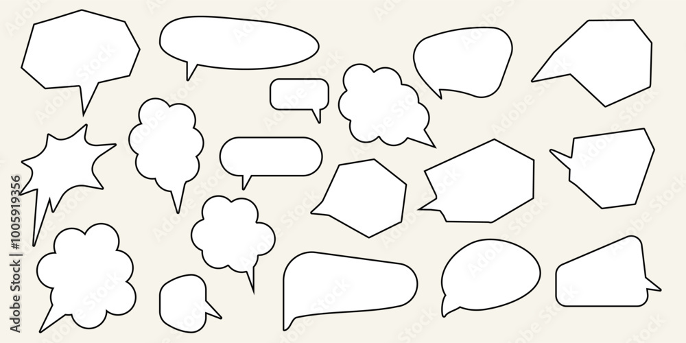 Obraz premium Set of speech colored bubbles,manga, chat speech or dialogue in yellow, red, pink, green colors