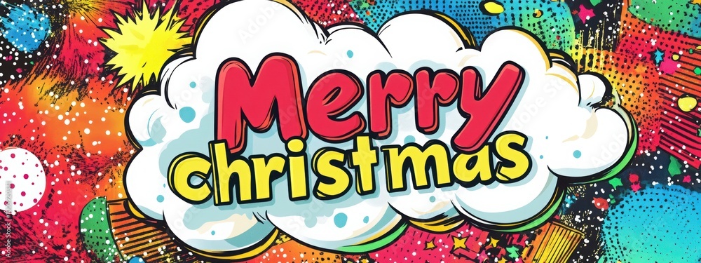 Banner Merry Christmas in pop art and comics book style. Banner Merry Christmas in pop art and comics book style.