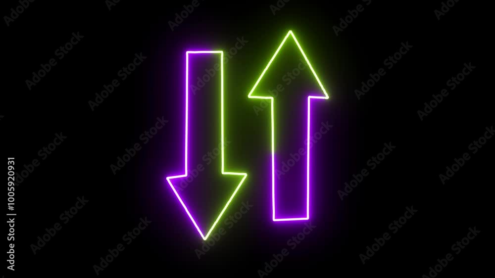 neon-glowing arrows. neon-glowing arrows.