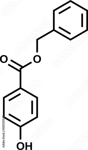 Benzylparaben structural formula, vector illustration 