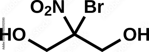 Bronopol structural formula, vector illustration