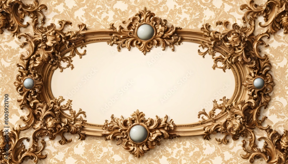 rococo art style frame ornate background rococo art style frame ornate background
