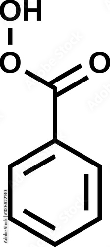 Peroxybenzoic acid structural formula, vector illustration