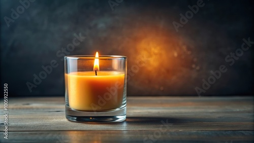 Wallpaper Mural Soft glowing amber candle in glass holder for calming atmosphere , cozy, warm, ambiance, relaxation, flame, light Torontodigital.ca