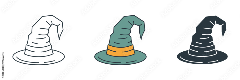 Fototapeta premium Wizard Hat icon symbol vector illustration isolated on white background