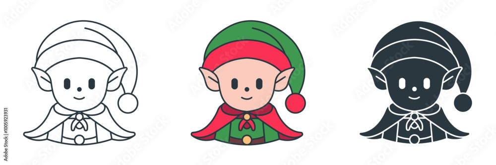 Elf icon symbol vector illustration isolated on white background Elf icon symbol vector illustration isolated on white background