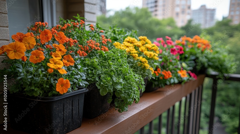 Blooming Flowers on Balcony Blooming Flowers on Balcony