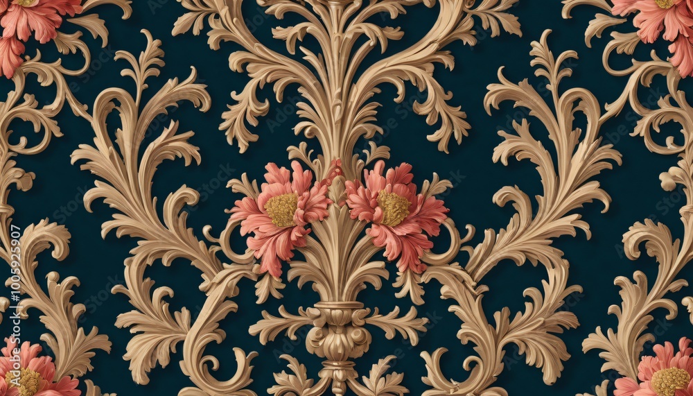 rococo art style frame ornate background rococo art style frame ornate background
