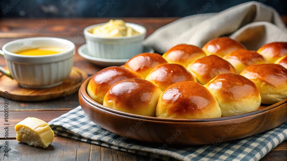 Freshly baked golden brown dinner rolls, glazed with butter , dinner rolls, homemade, golden brown, fresh, oven, baked Freshly baked golden brown dinner rolls, glazed with butter , dinner rolls, homemade, golden brown, fresh, oven, baked
