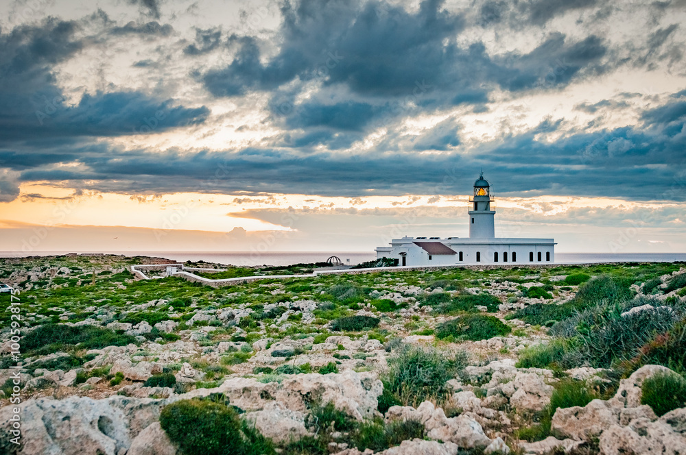 Cavalleria Lighthouse in Menorca, Spain.