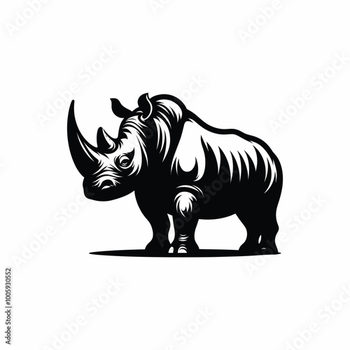 rhino isolated on white background photo