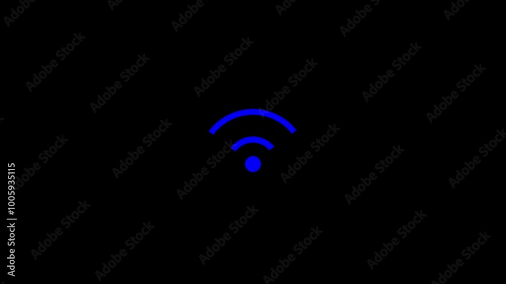 Technology Radio wave WI-FI signal 4k video animation black background 4k resolution
