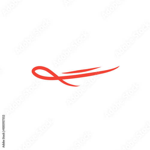 red swish line element