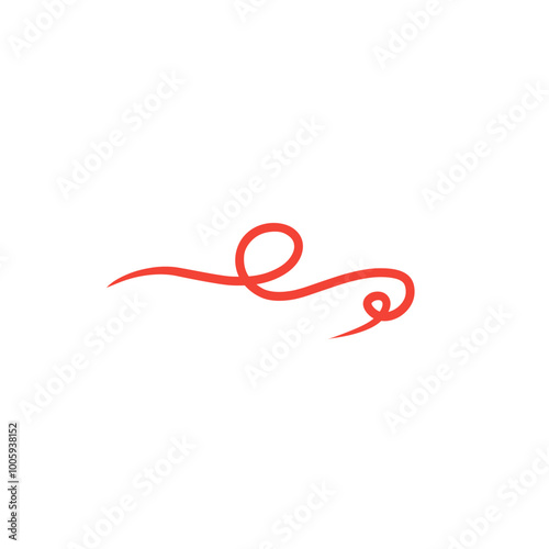 red swish line element