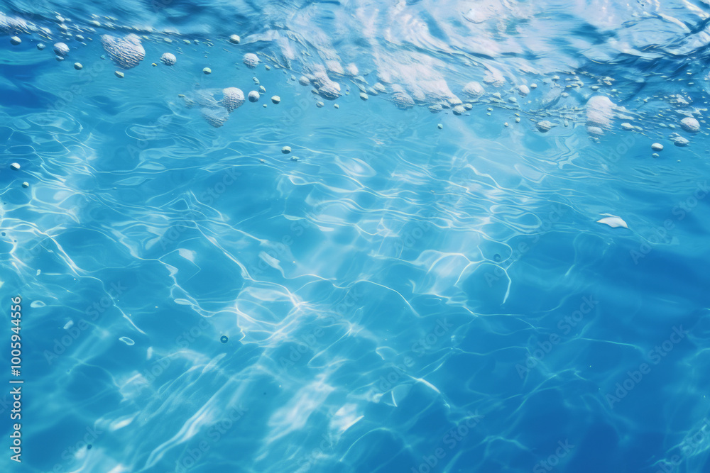 Processed collage of blue water waves texture in sunlight. Background for banner, backdrop Processed collage of blue water waves texture in sunlight. Background for banner, backdrop