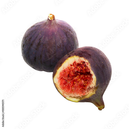 Ripe figs isolated on a transparent background