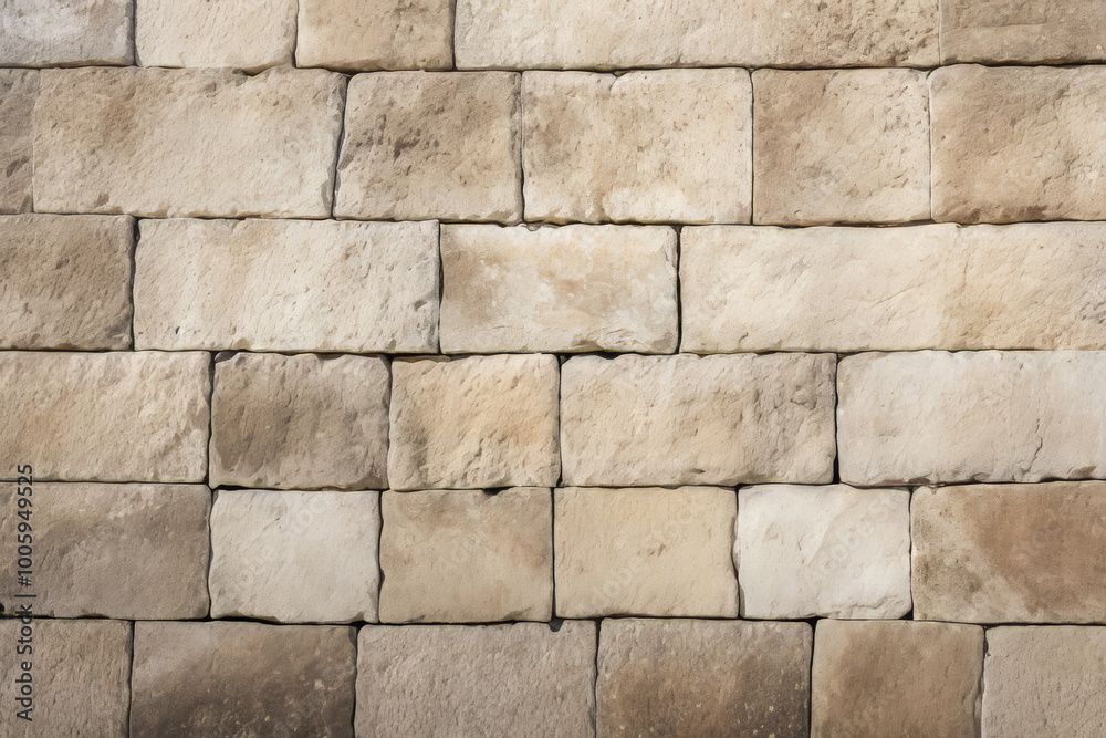 Fototapeta premium Processed collage of ancient yellow block wall texture. Background for banner, backdrop or texture