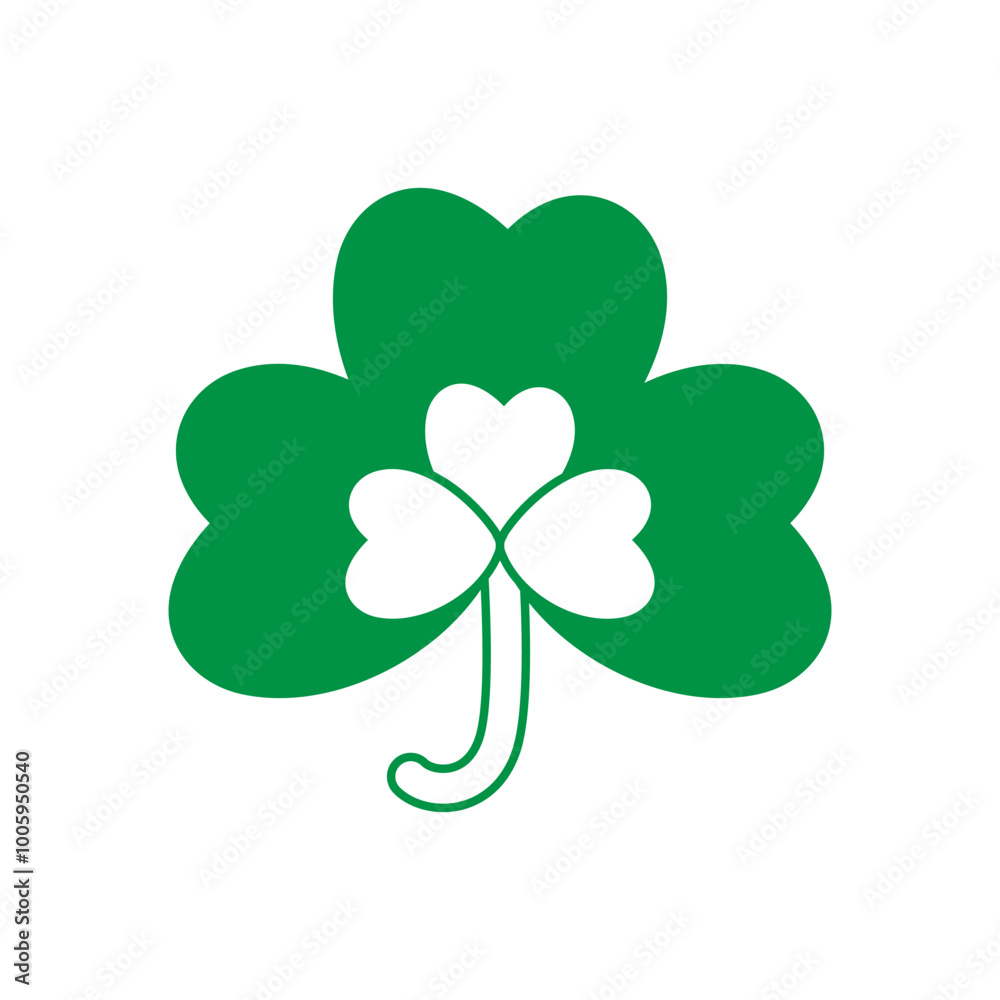 Fototapeta premium Shamrock icon vector. Clover illustration sign. St Patricks Day symbol or logo.