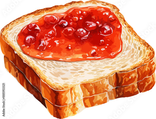 Slice of bread with jam
