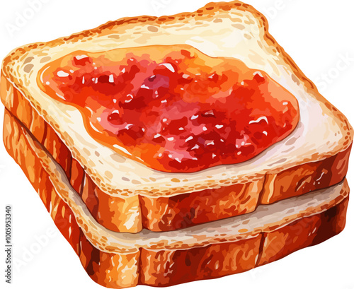 Slice of bread with jam