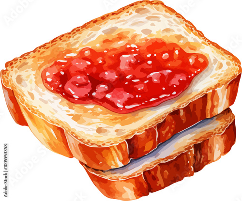 Slice of bread with jam