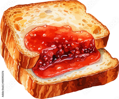 Slice of bread with jam