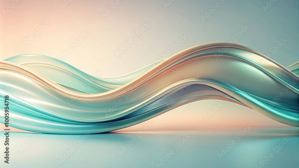 Obraz premium Tranquil flowing shapes on pastel background for websites and presentations, elegant, soft, gentle, abstract, calm, peaceful