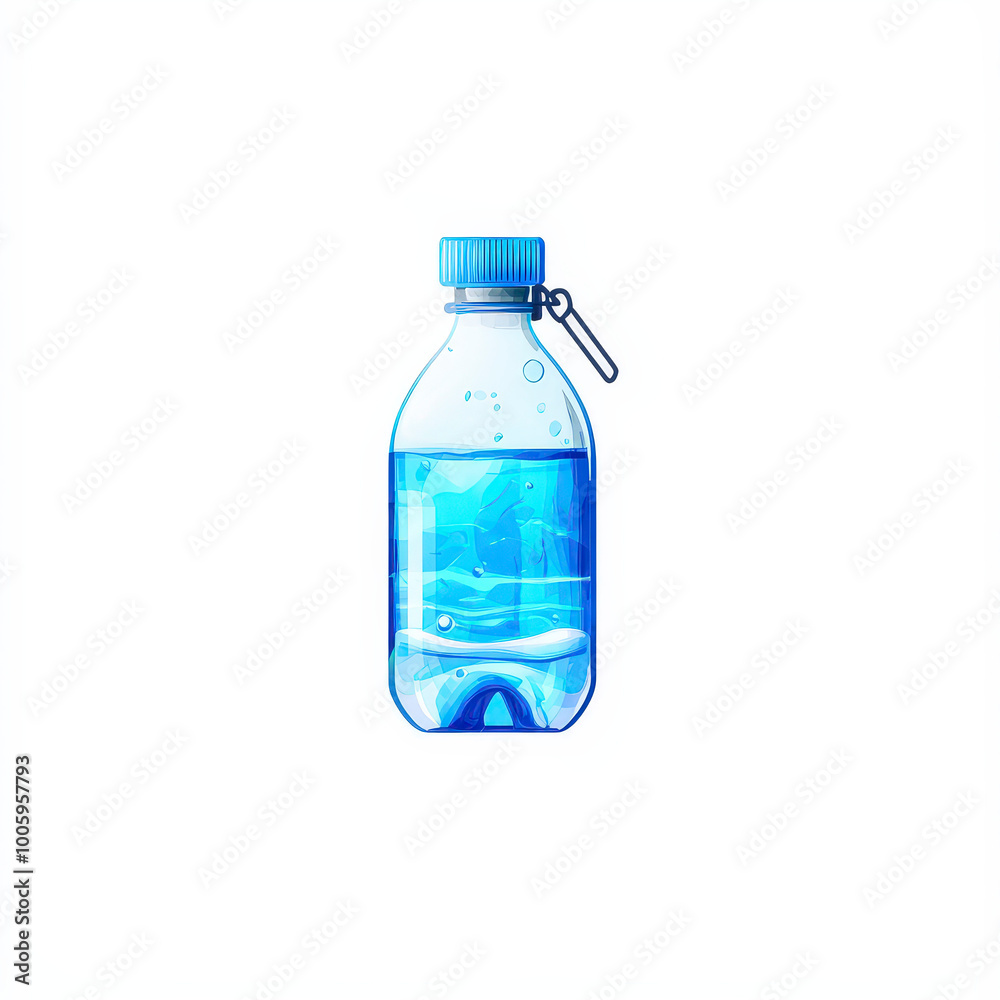Clear plastic bottle filled with water on a white background Clear plastic bottle filled with water on a white background