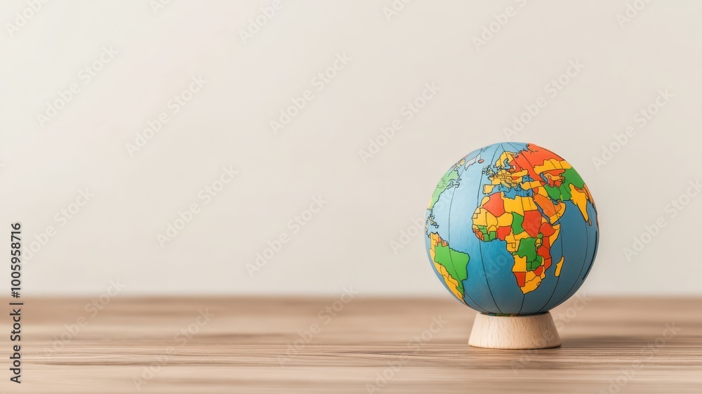 A colorful globe resting on a wooden surface, symbolizing geography, exploration, and global awareness. A colorful globe resting on a wooden surface, symbolizing geography, exploration, and global awareness.