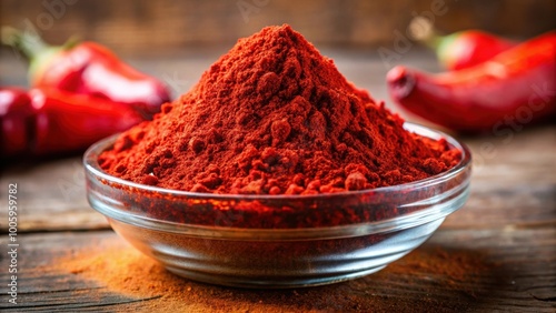 Vibrant red paprika oleoresin extract used for coloring and flavoring in food products, spice photo