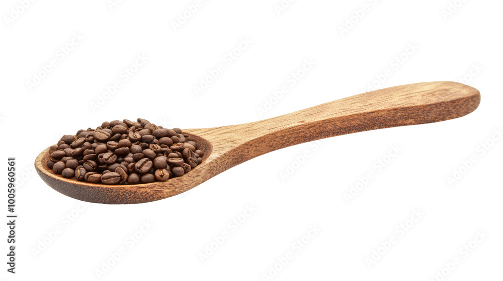 wooden spoon with coffee on transparent background wooden spoon with coffee on transparent background