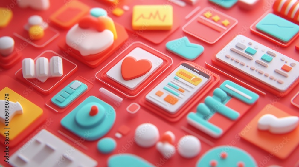 A colorful array of icons representing various digital applications and functionalities. A colorful array of icons representing various digital applications and functionalities.