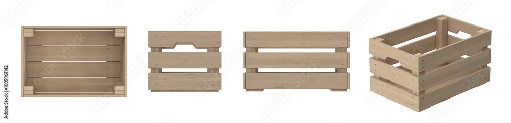 empty wood crate isolated empty wood crate isolated