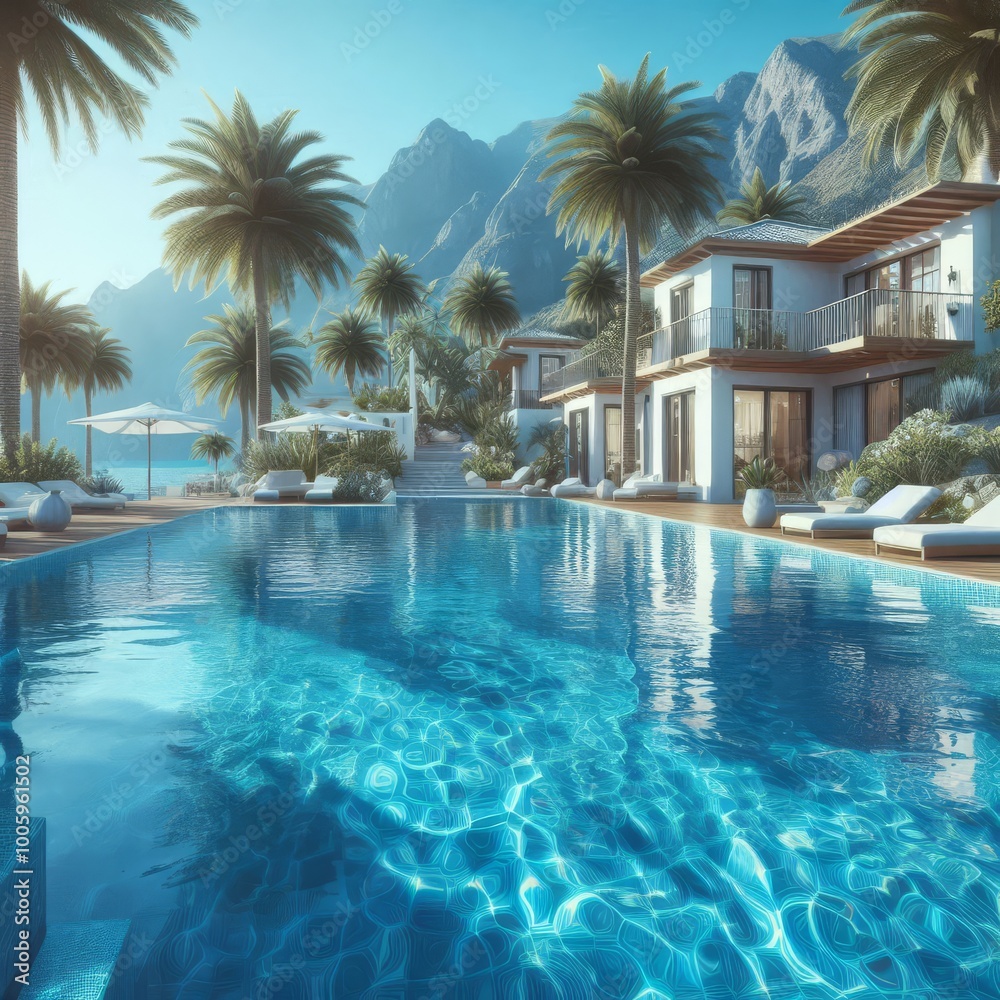 Blue Clean And Transparent Pool water Blue Clean And Transparent Pool water