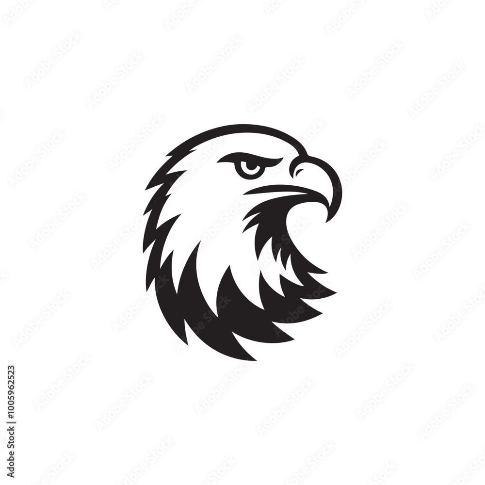 Obraz premium Abstract Eagle Head Isolated on White - Vector Badge or Branding Illustration.
