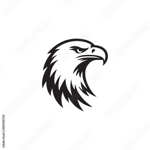 Eagle Head Abstract Design - Ideal for Labels, Mascots, and Emblems.