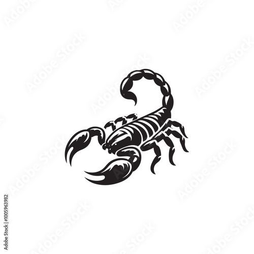 Scorpion Animal Silhouette - Perfect for Logo, Badge, and Emblem Design. scorpion silhouette vector illustration. Vector illustration. photo