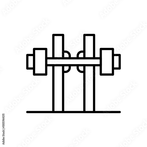 Barbell outline icons, minimalist vector illustration ,simple transparent graphic element .Isolated on white background