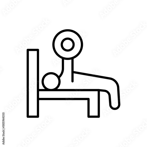 Weightlifting outline icons, minimalist vector illustration ,simple transparent graphic element .Isolated on white background
