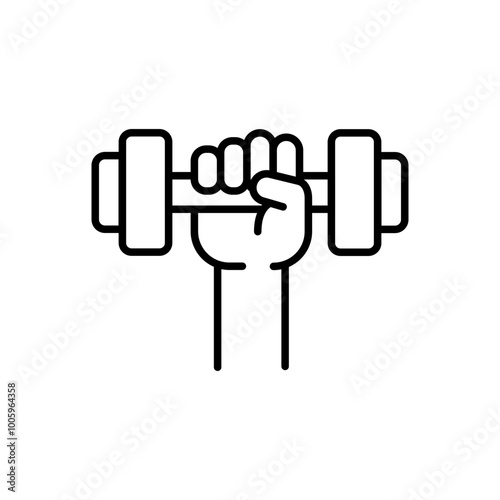 Weightlifting outline icons, minimalist vector illustration ,simple transparent graphic element .Isolated on white background