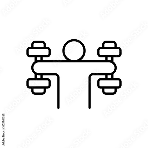 Weightlifting outline icons, minimalist vector illustration ,simple transparent graphic element .Isolated on white background