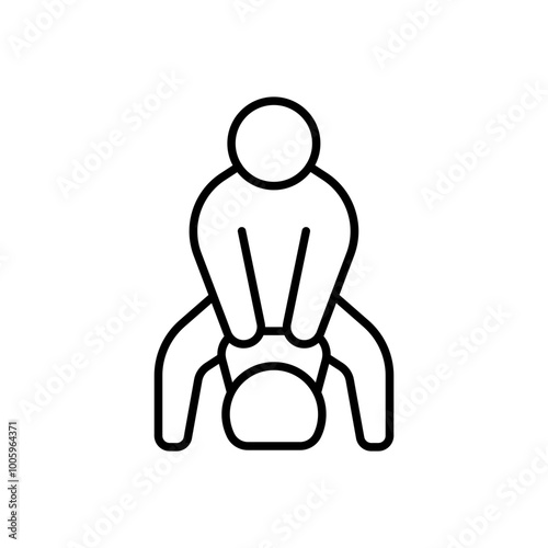 Weightlifting outline icons, minimalist vector illustration ,simple transparent graphic element .Isolated on white background