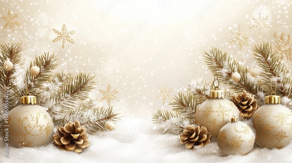 Elegant Christmas Decorations with Gold Ornaments
