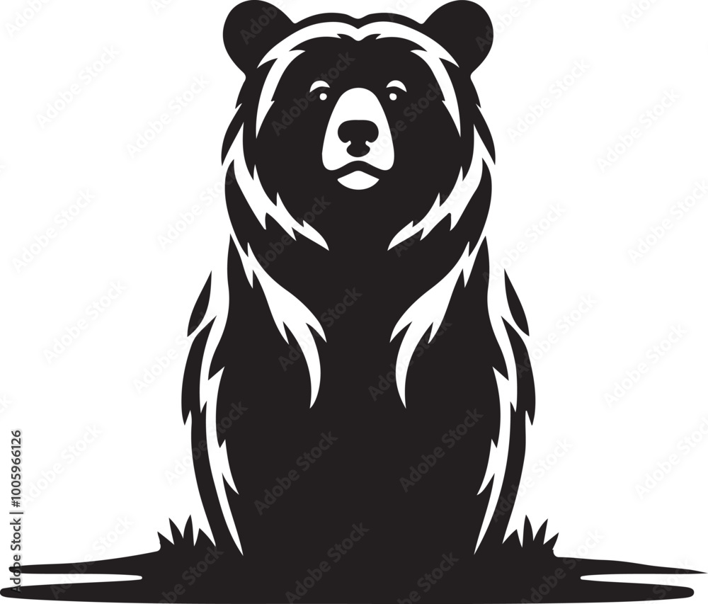 Wildlife App Icon - Grizzly or Polar Bear Silhouette in Flat Vector. Vector illustration. Wildlife App Icon - Grizzly or Polar Bear Silhouette in Flat Vector. Vector illustration.