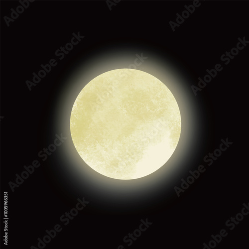 full moon glow illustration material