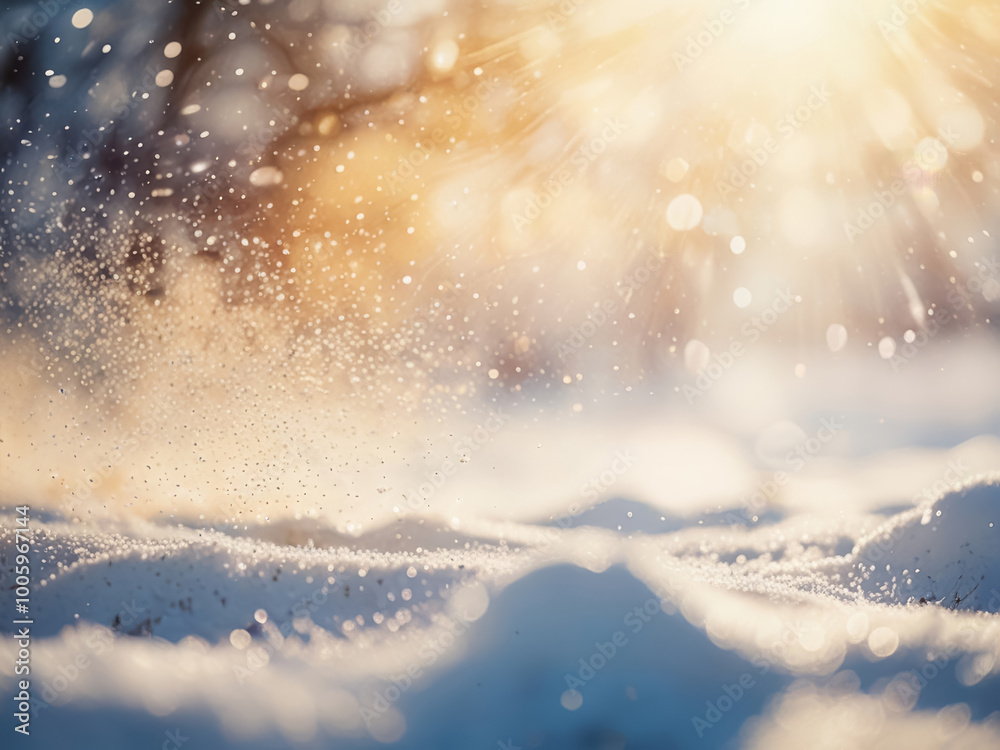 Snow in the rays of the winter sun, bokeh. Snow in the rays of the winter sun, bokeh.