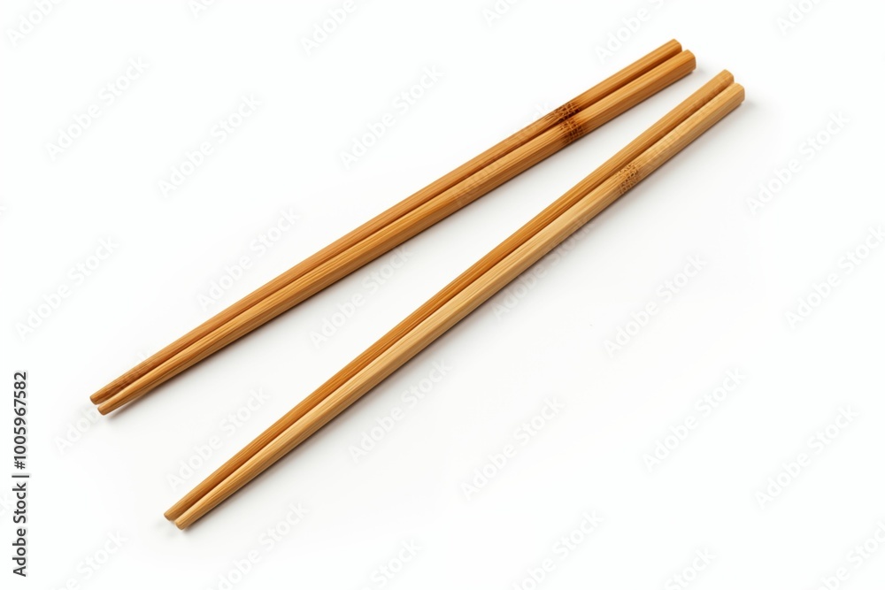 Wooden chopsticks isolated on white background. Generative ai Wooden chopsticks isolated on white background. Generative ai