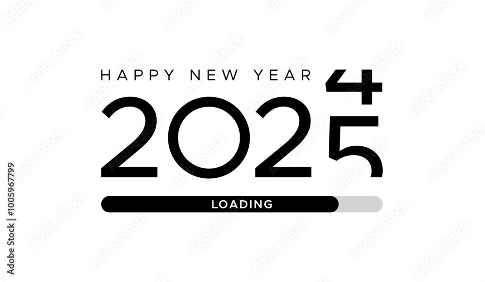 Happy New Year 2025 is loading or coming new year 2025 is loading ...