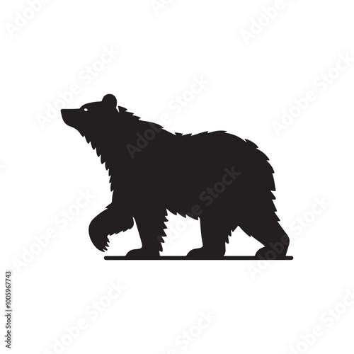 Polar and Grizzly Bear Flat Silhouette Icon - Animal Wildlife Vector Design. Vector illustration.