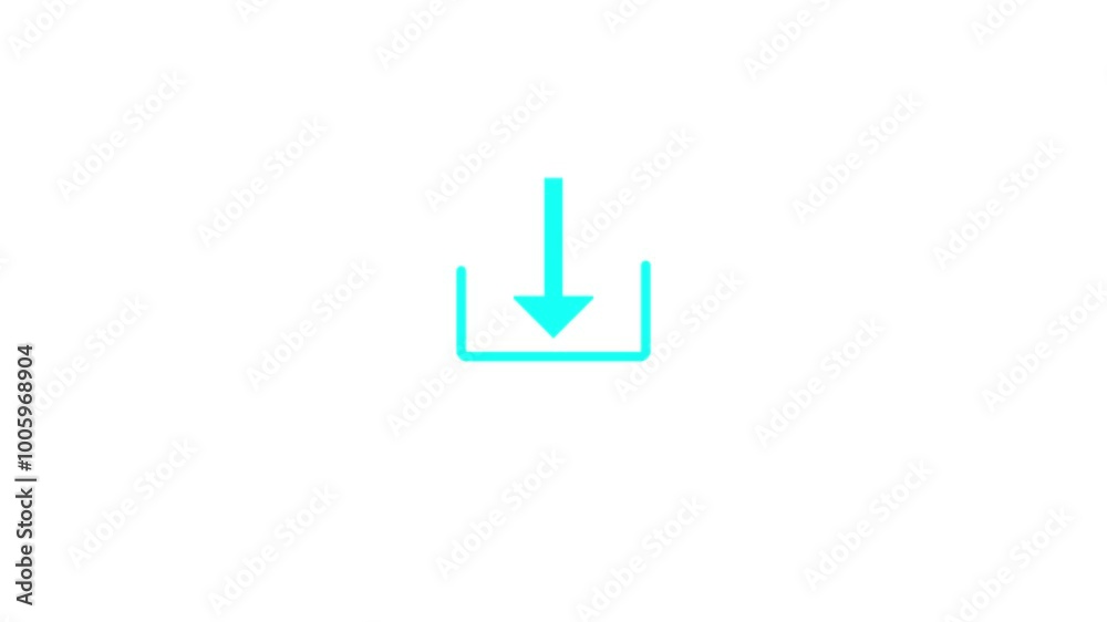 Loading Icon With Technology Glitch. Arrow move in to line and download flat icon. Loading Icon With Technology Glitch. Arrow move in to line and download flat icon.